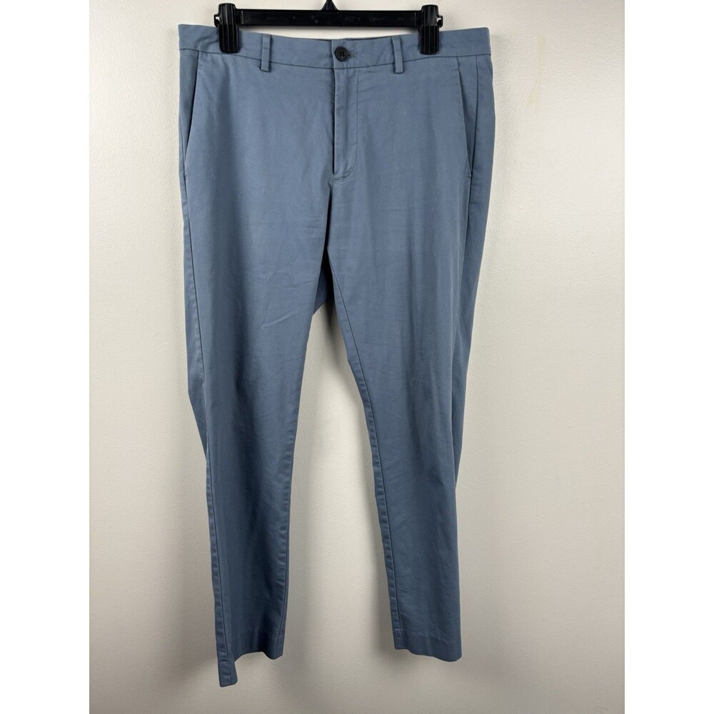 Bonobos Pants Mens 34x30 Blue Straight Leg Cotton Blend Chino Flat Front 3XDRY